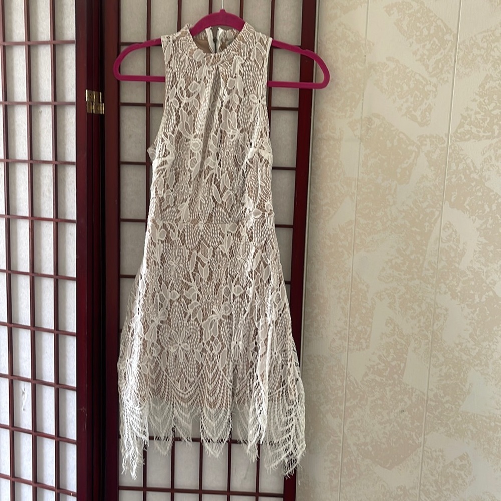 Nude and Lace skater Dress S